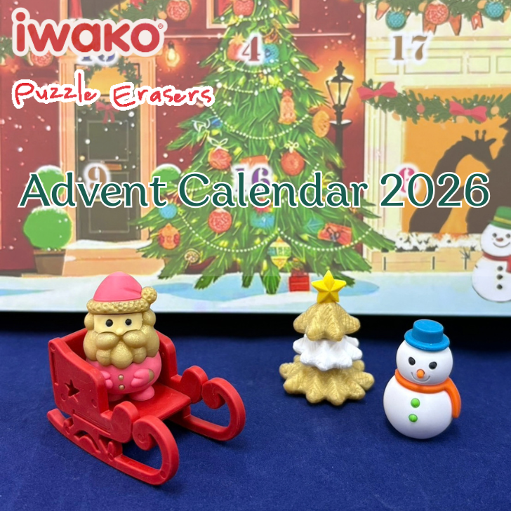Iwako Christmas Advent Calendar 2026 with 24 puzzle erasers