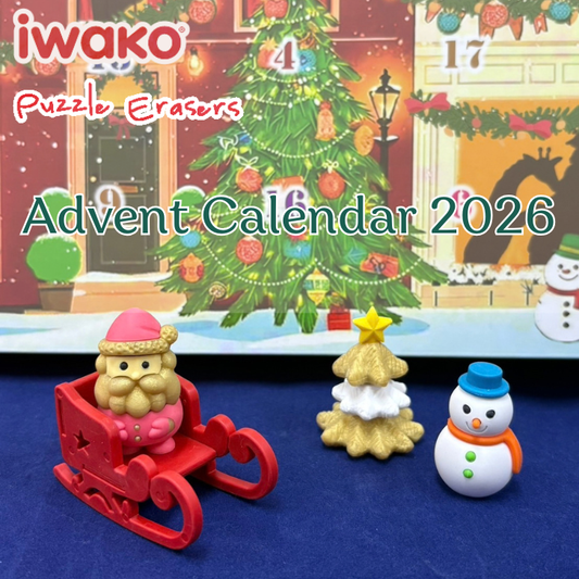 Iwako Christmas Advent Calendar 2026 with 24 puzzle erasers