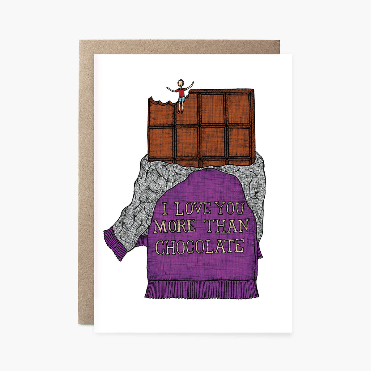I Love You More Than Chocolate - Loving Card