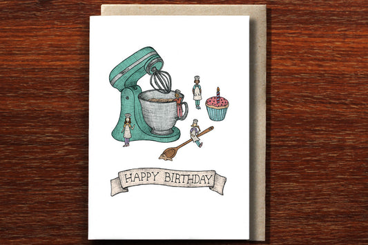 Birthday Cake Baking - Happy Birthday Card