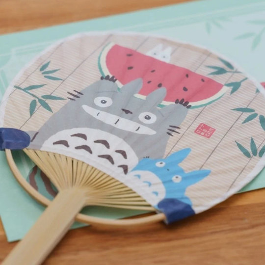 Bamboo Fan & Letter Set – Totoro with Watermelon (My Neighbor Totoro)
