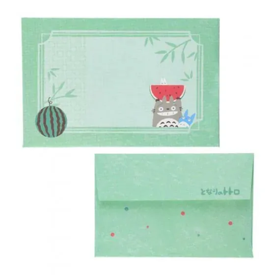 Bamboo Fan & Letter Set – Totoro with Watermelon (My Neighbor Totoro)