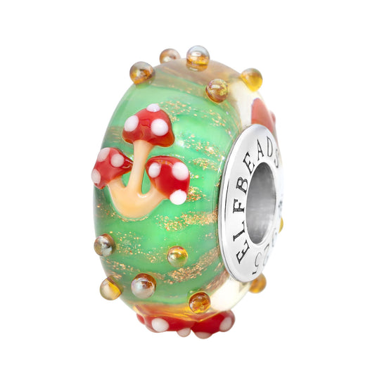 Enchanted Forest Elixir Red Glass Bead