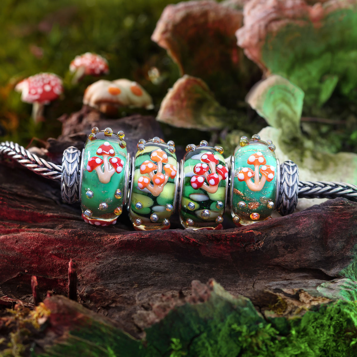 Enchanted Forest Elixir-Orange Glass Bead