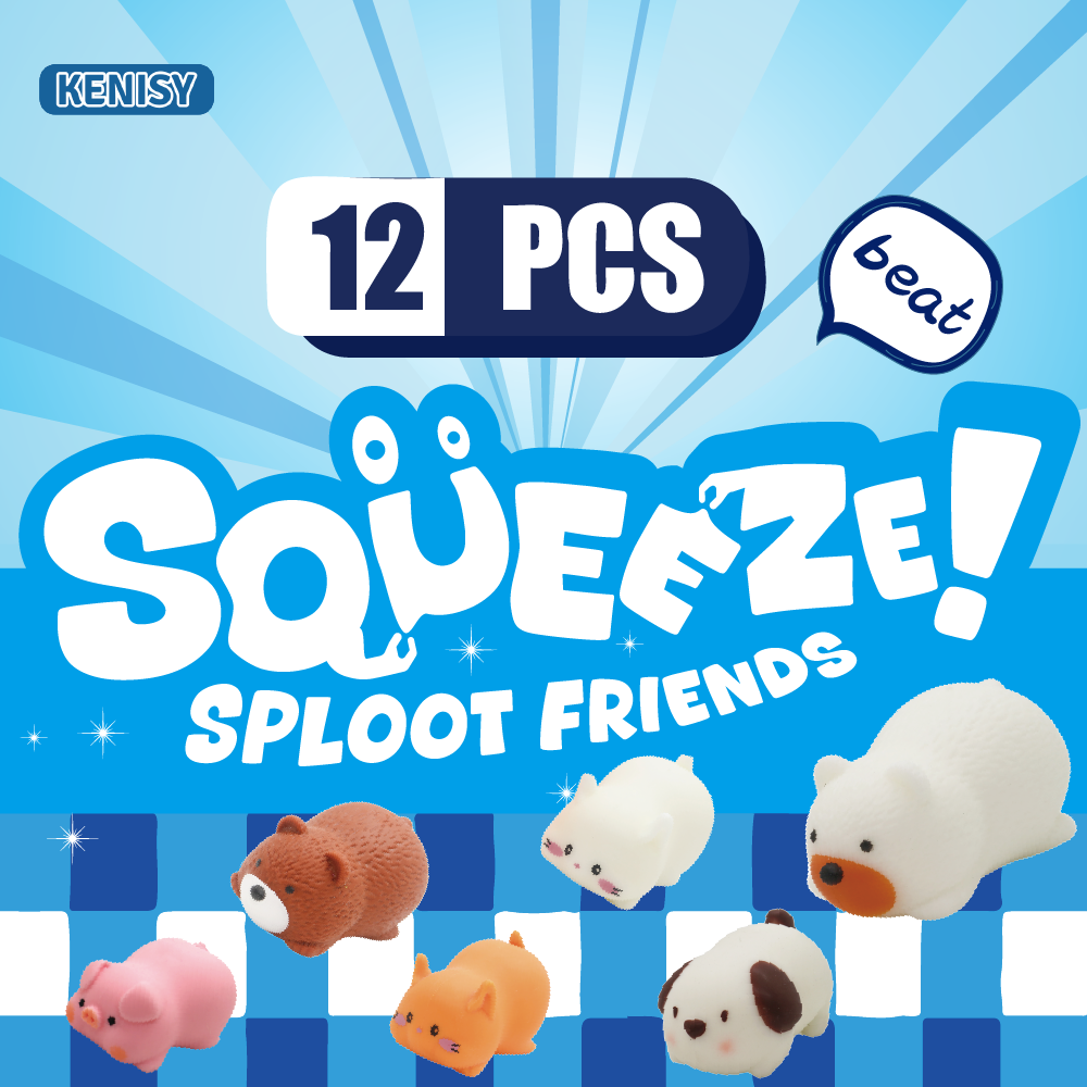 Kenisy Squeeze Sploot Friends collection display artwork