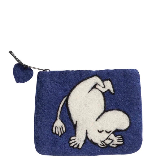Moomin Up & Down Hand Felted Purse Blue