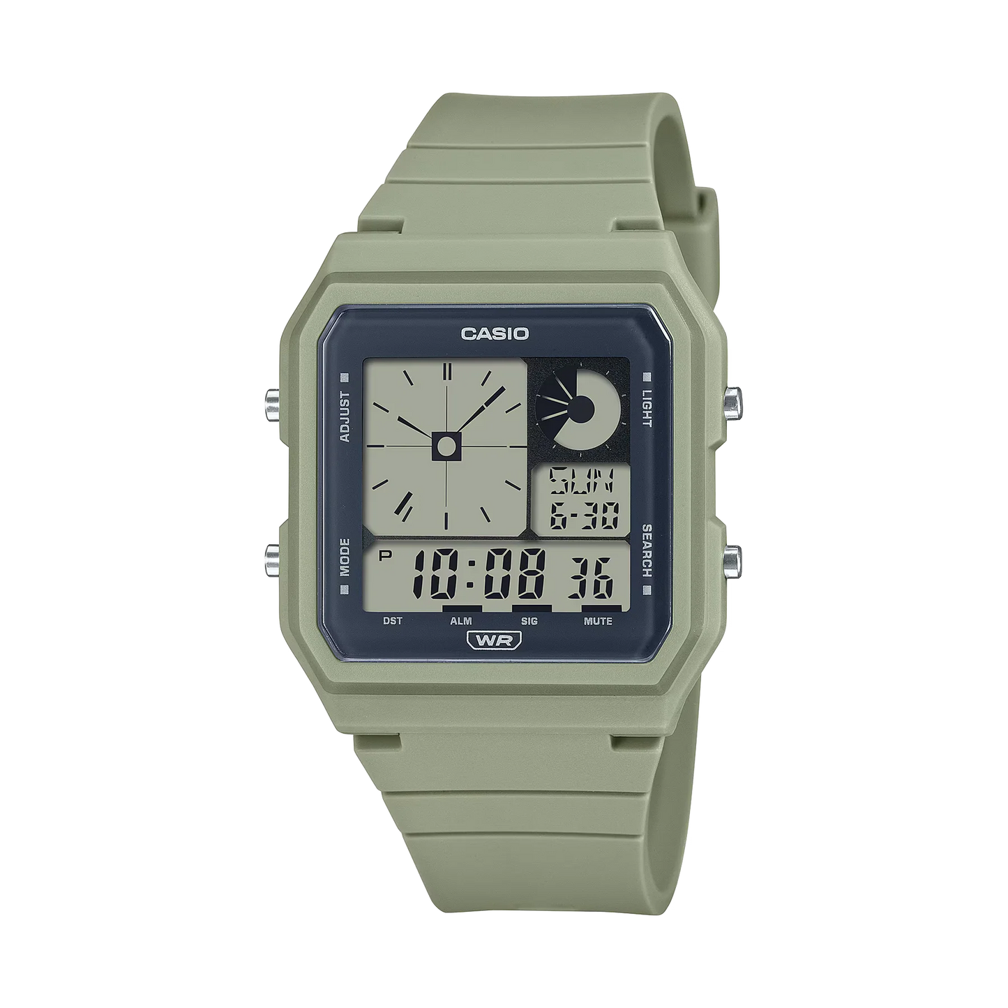 CASIO DIGITAL PLAYFUL, GREEN RESIN BAND