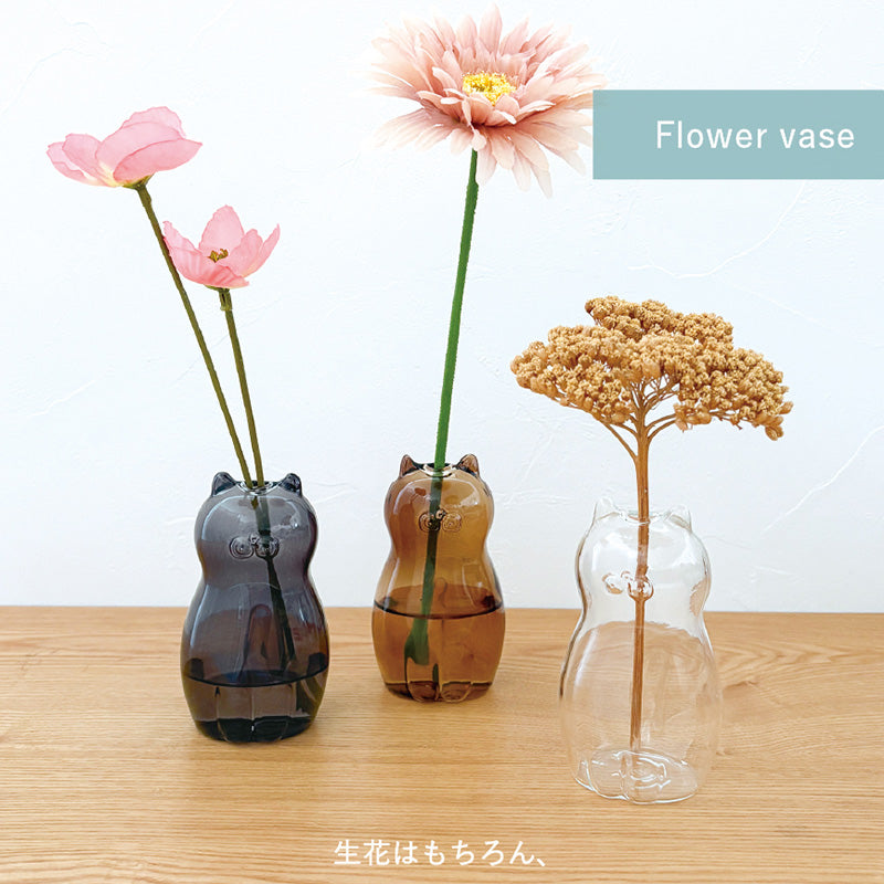 Glass Cat Mini Vase clear detail view