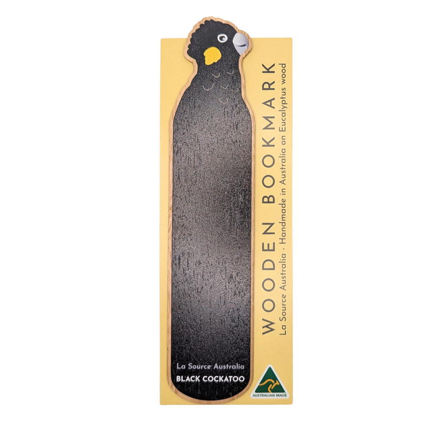 Black Cockatoo Wooden Bookmark