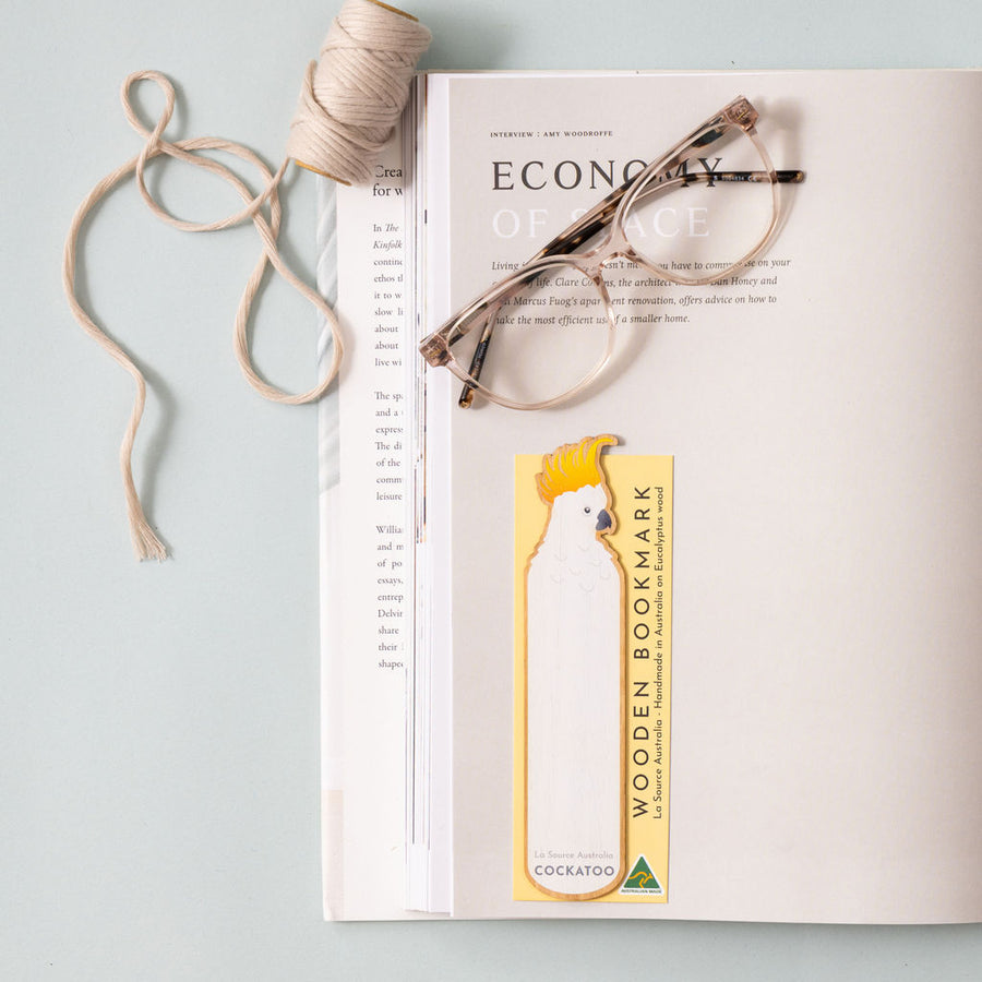 Cockatoo Wooden Bookmark