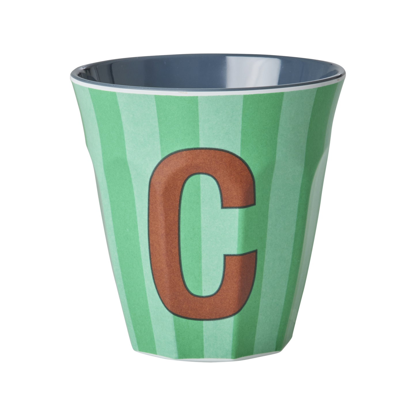 Medium Alphabet Cup - Green - C - Stripes