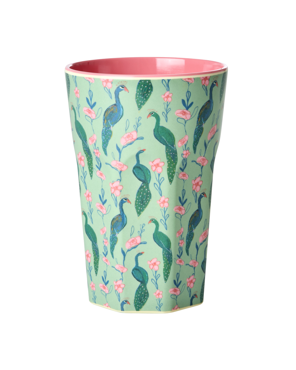 Tall Cup - Green - Peacock Power Print
