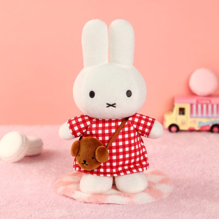 Miffy Checkered Dress with Snuffy Bag Plush 24cm