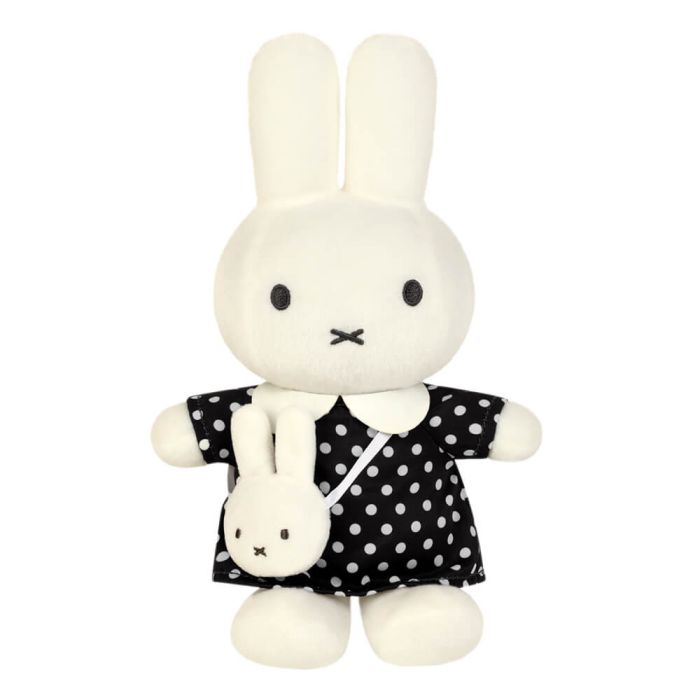 MIFFY BLACK POLKA DOT DRESS WITH MIFFY BAG PLUSH