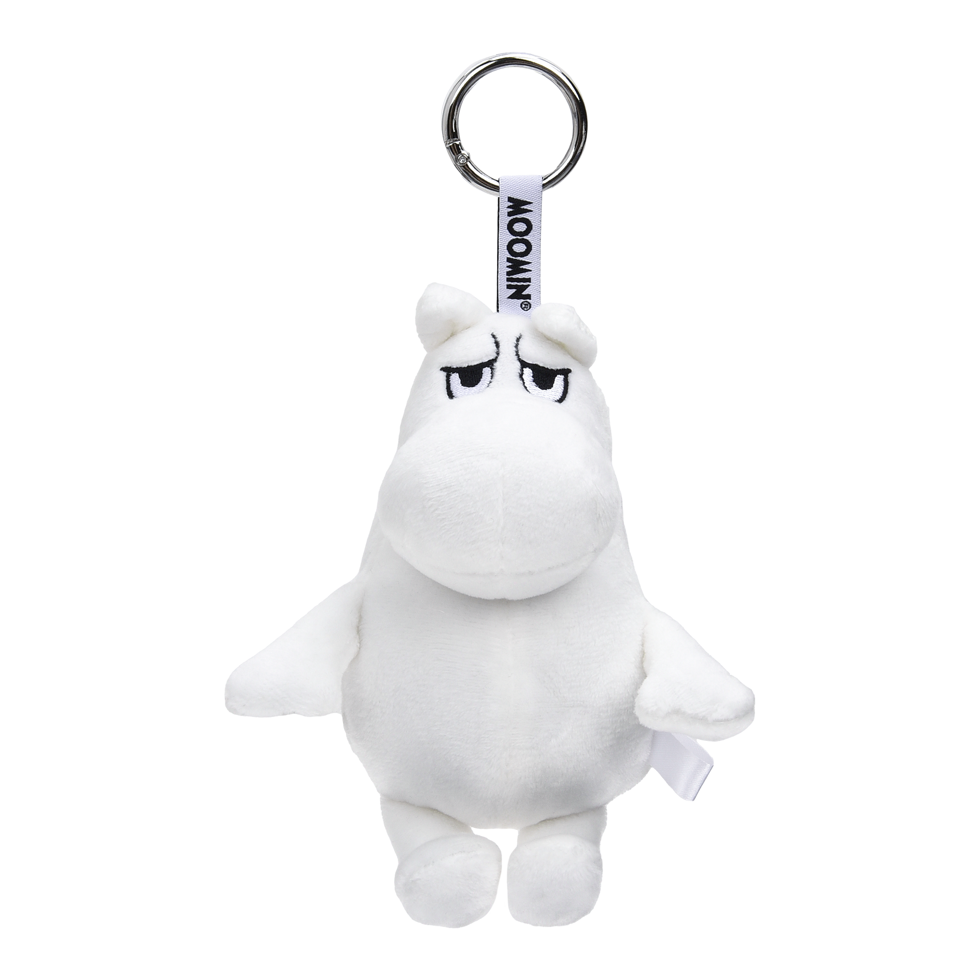 Moomintroll plush keyring with metal ring