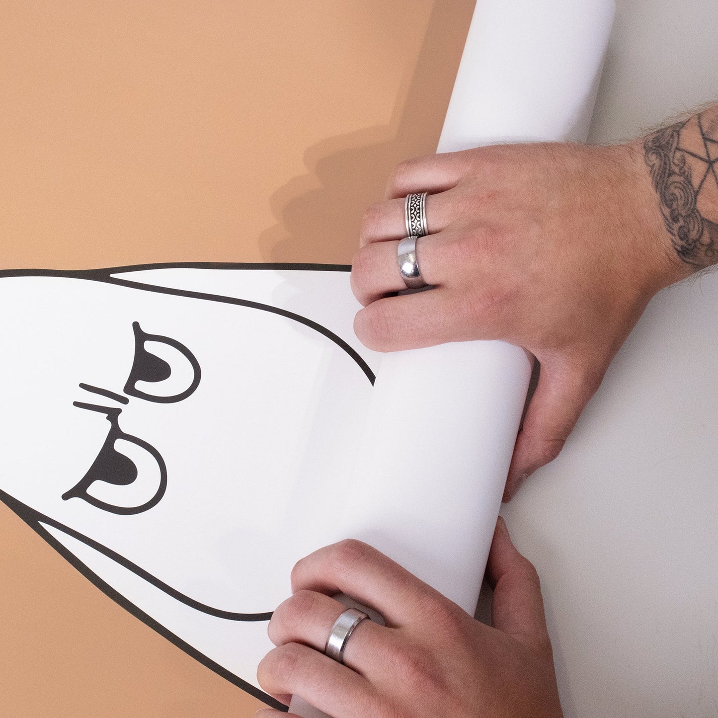 Close-up of Moomintroll Angry poster paper