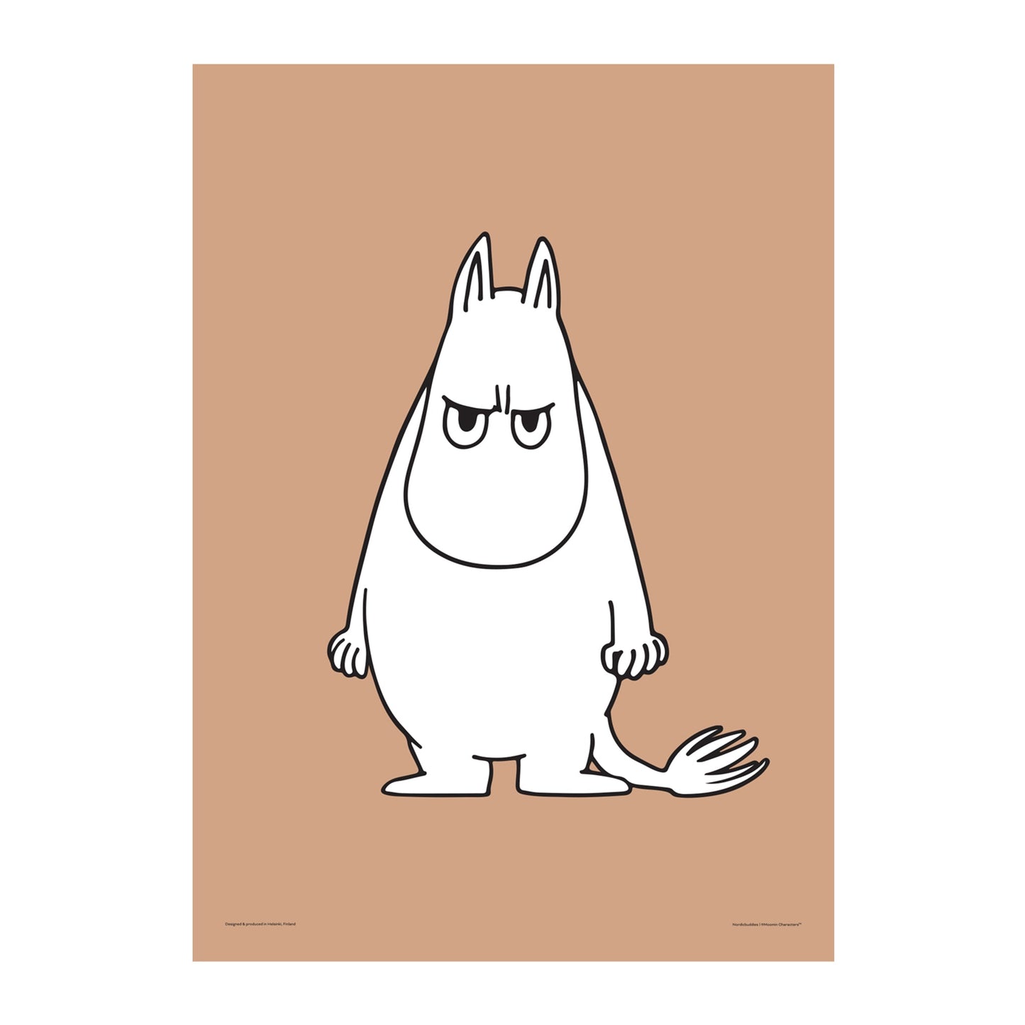 Moomintroll Angry poster artwork on beige background