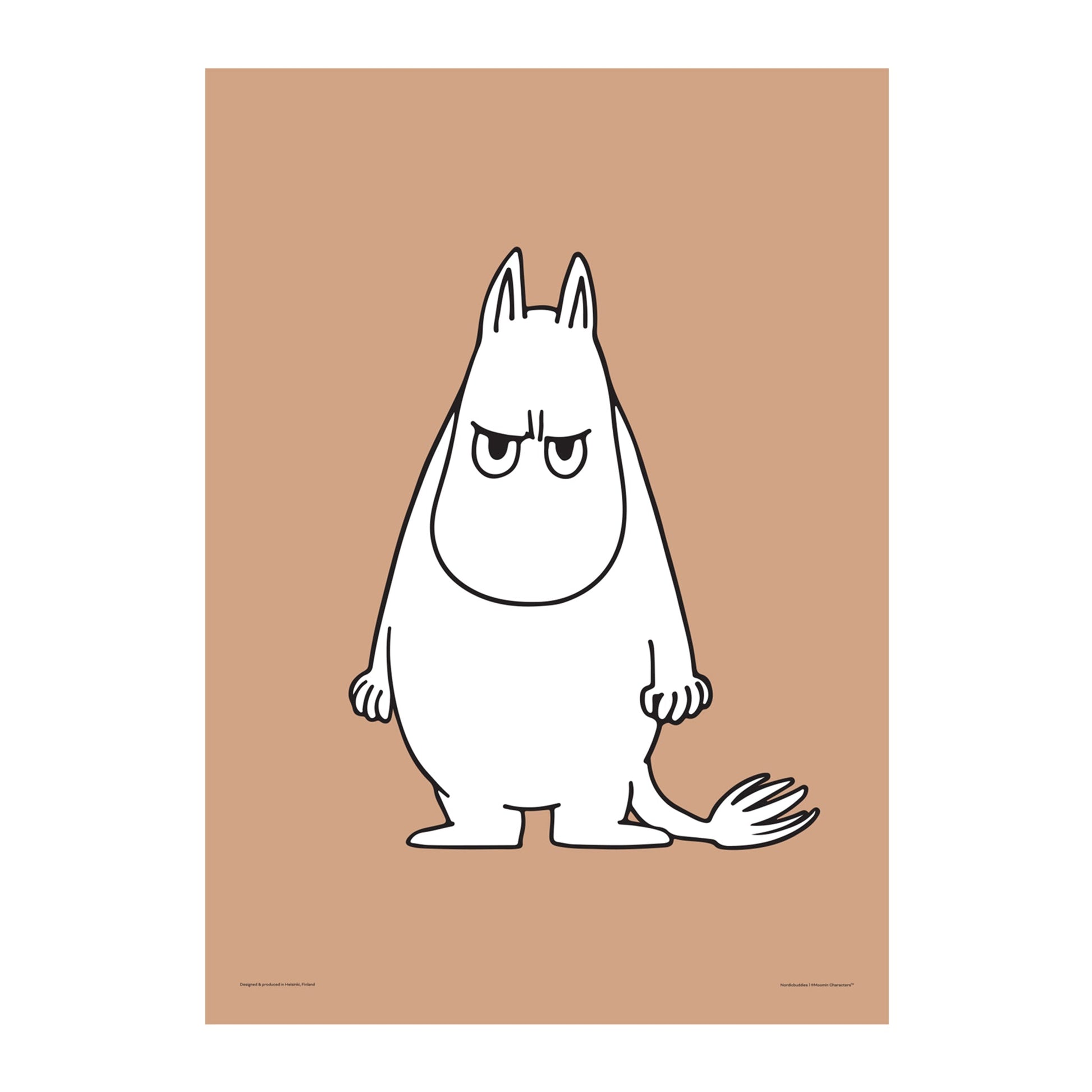 Moomintroll Angry poster artwork on beige background