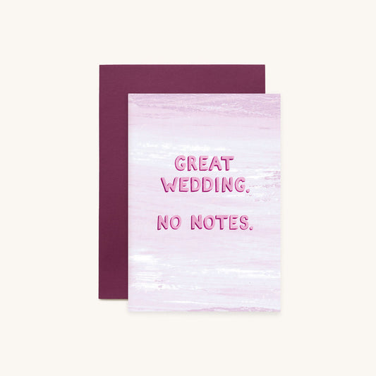 GREAT WEDDING. NO NOTES.