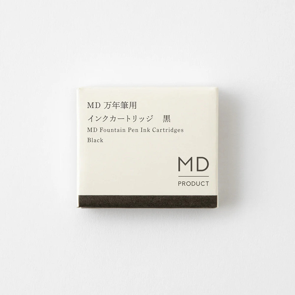 MD Fountain Pen Ink Cartridges Black – Pack of 6