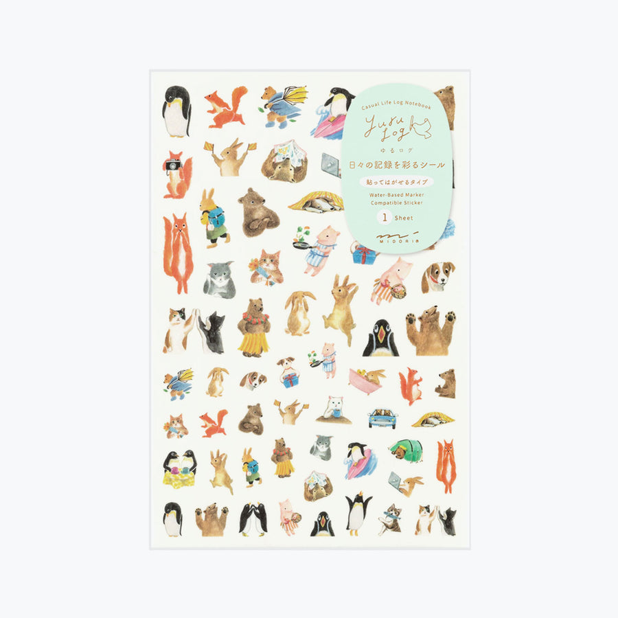 Planner Sticker – Yuru Log Animal Sheet 1