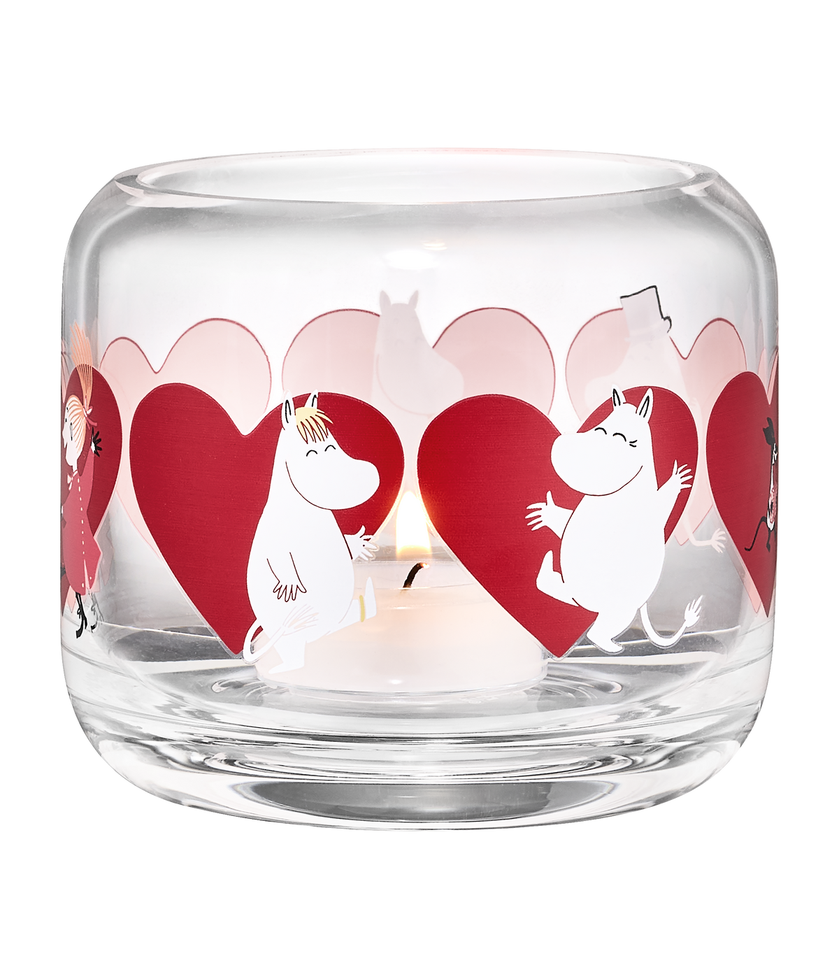 Moomin Heart Glass Candle Holder 8cm
