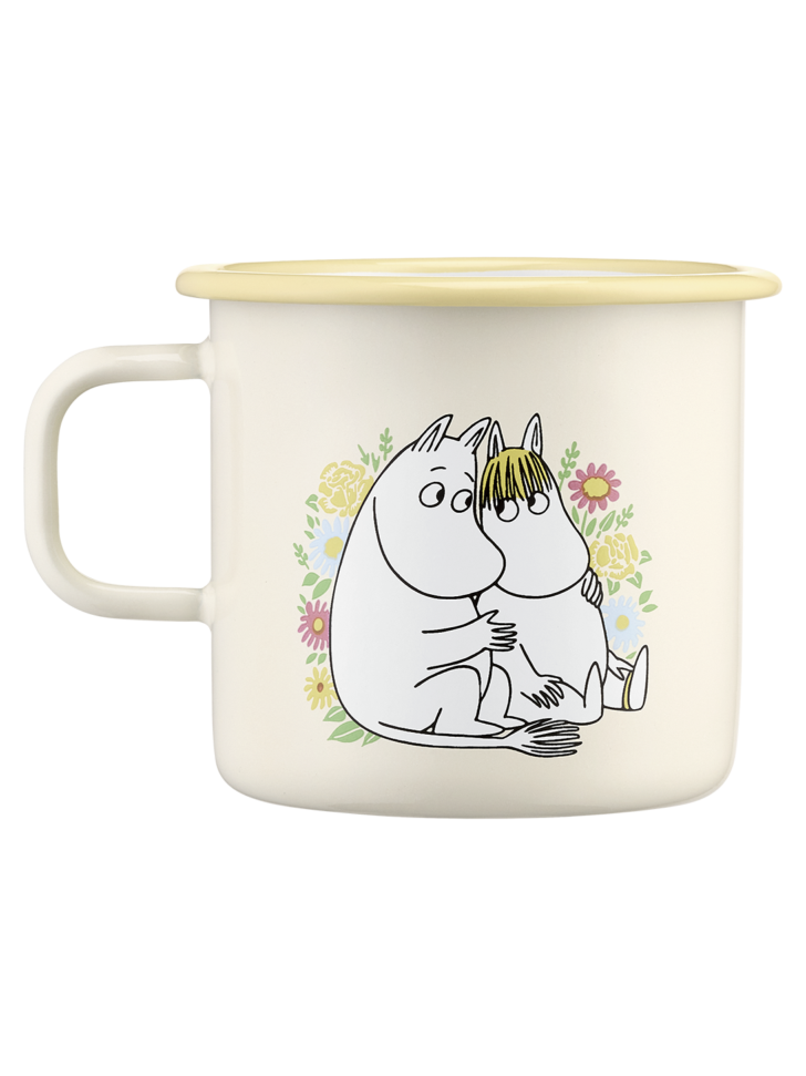 Moomin enamel mug Flowers 5,5dl