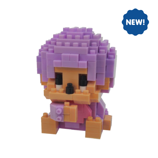 Monchhichi-Kun Light Purple nanoblock set