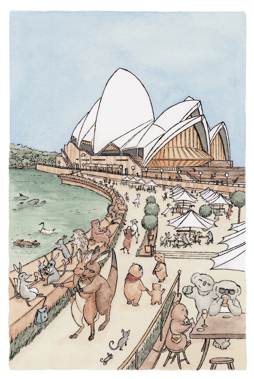 Opera House Outing - A4 Art Print