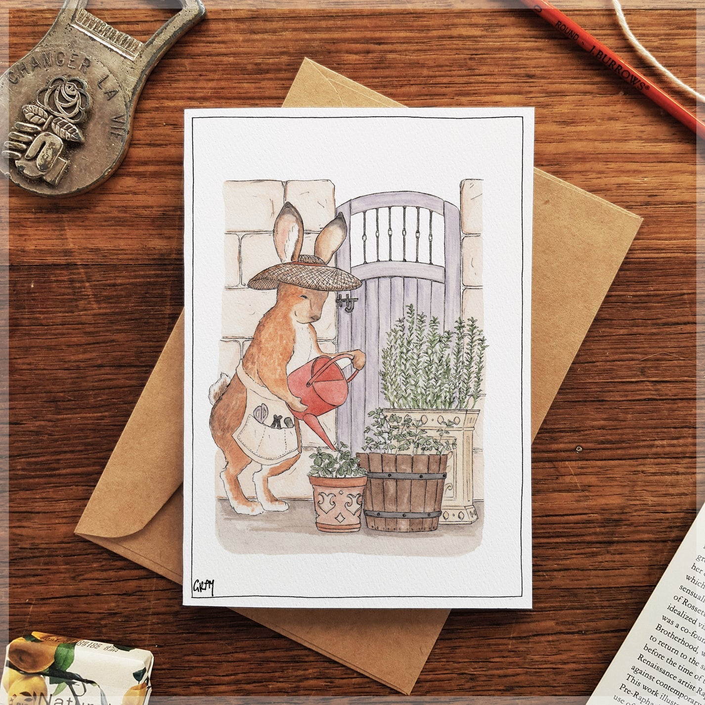 Hiding in the Herb Garden Greeting Card