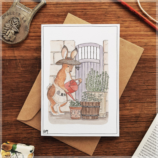 Hiding in the Herb Garden Greeting Card