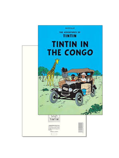 POSTCARD ENG COVER #02 - Tintin In The Congo