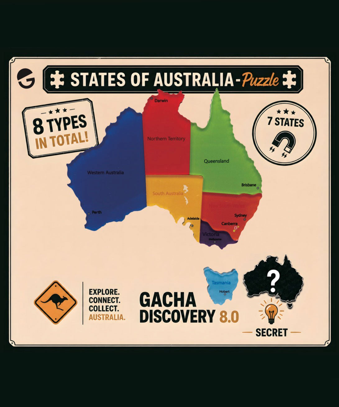 Gacha Discovery 8.0 States of Australia Puzzle