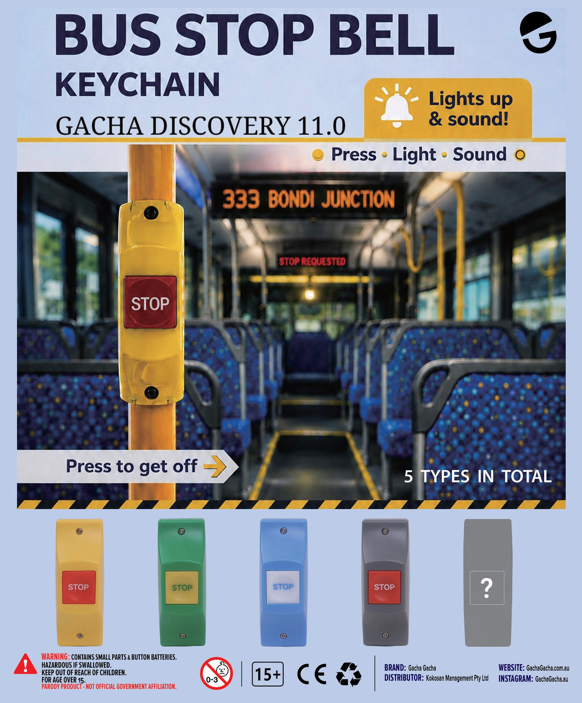 Gacha Discovery 11.0 Bus Stop Bell Keychain