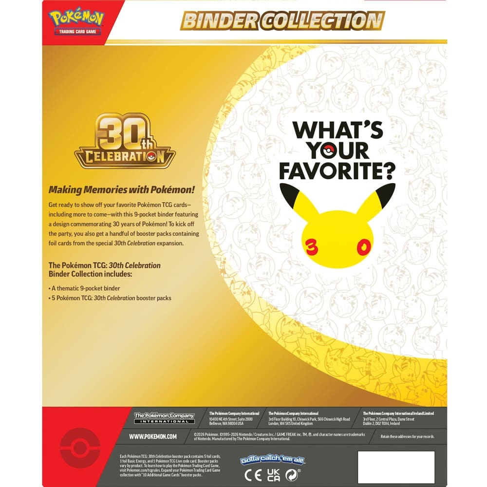 Pokemon Trading Card Game: 30th Celebration Binder Box