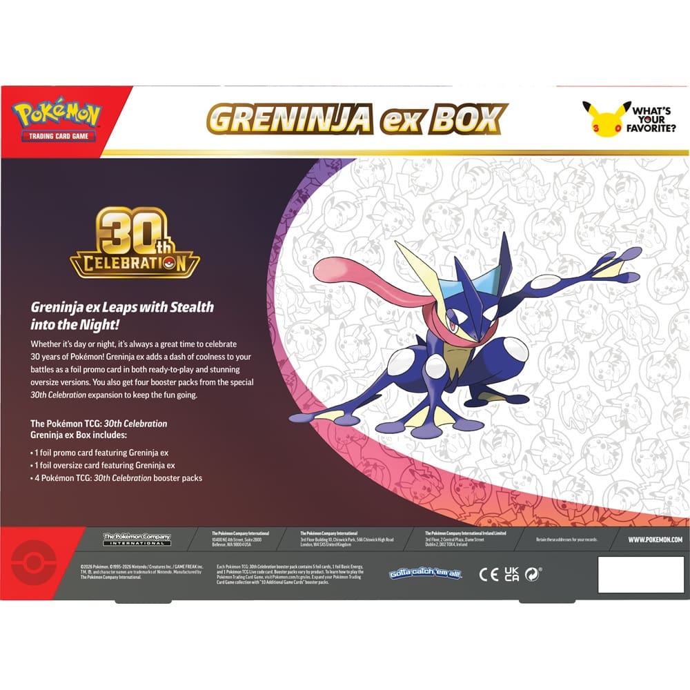 Pokemon Trading Card Game: 30th Celebration Greninja Ex Box