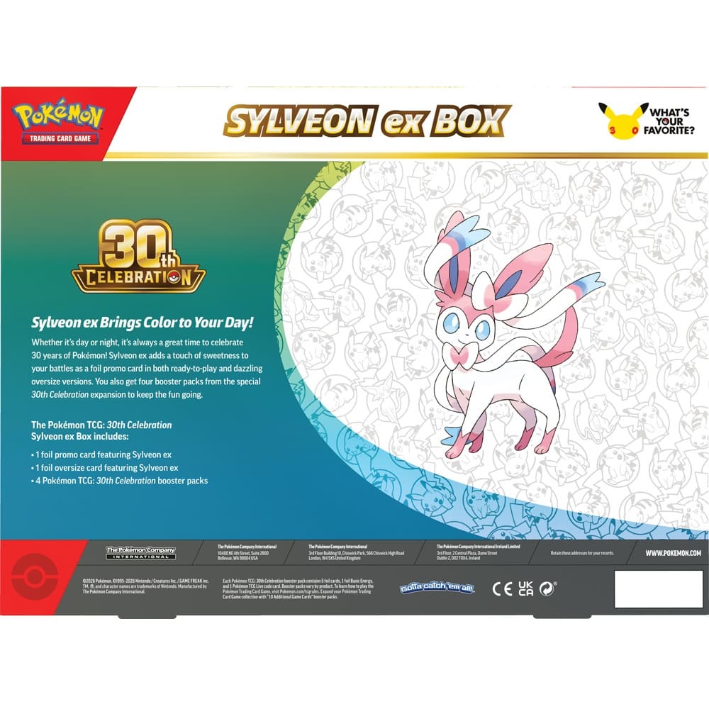 Pokemon Trading Card Game: 30th Celebration Sylveon Ex Box