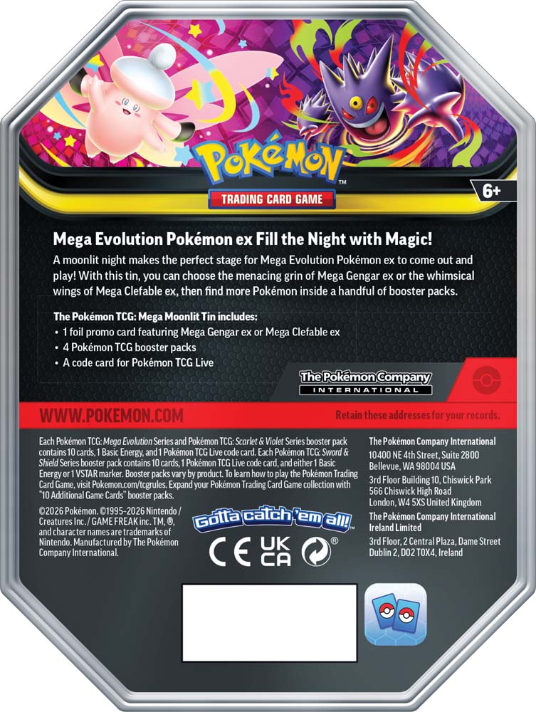 Pokémon TCG: Mega Moonlit Tin - Mega Clefable ex