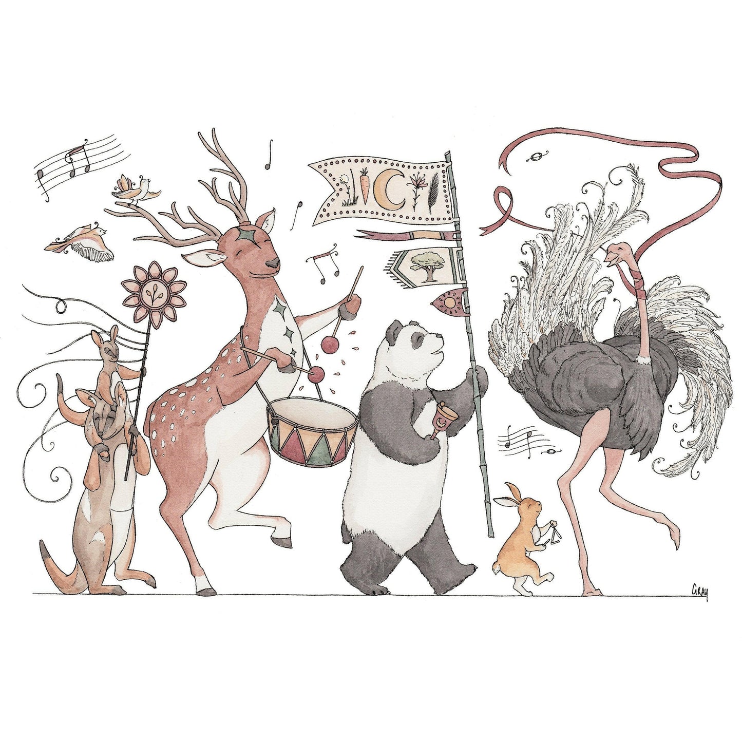 Autumn Parade - greeting card