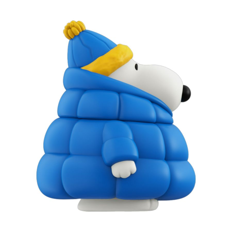 Peanuts - Snoopy in Puffy Blue & Yellow Coat Fun! Fun! Figure