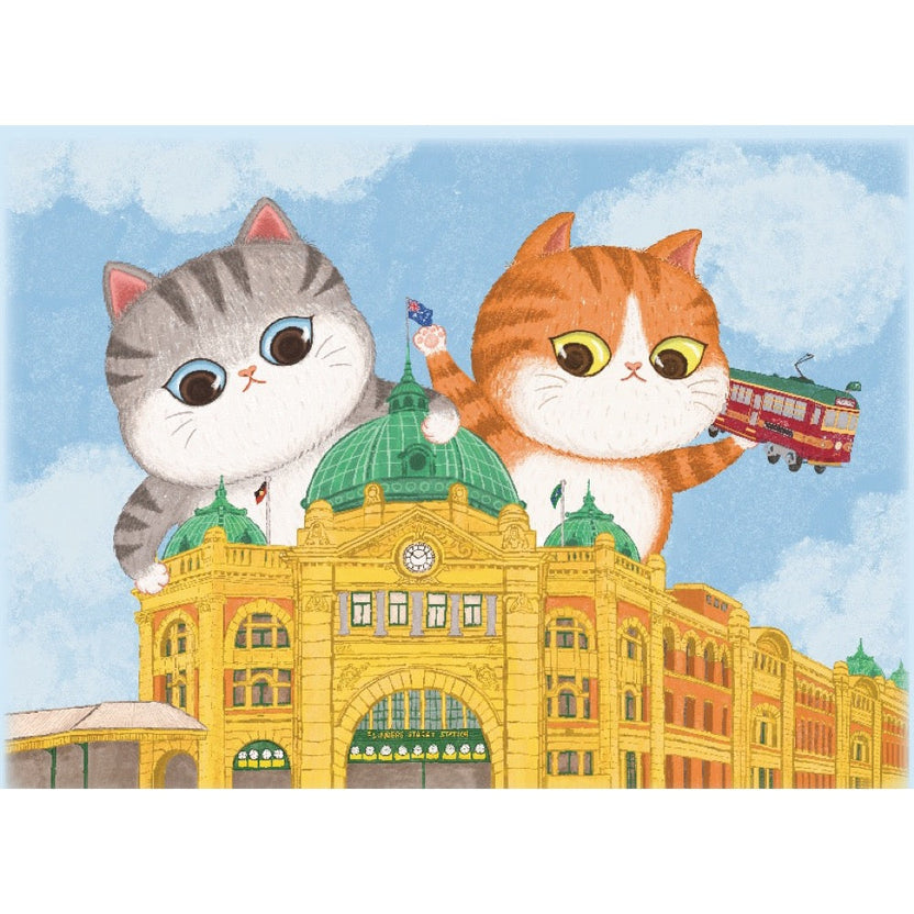 The Flinders Street Station and Cats Micro Puzzle – 99 Pieces