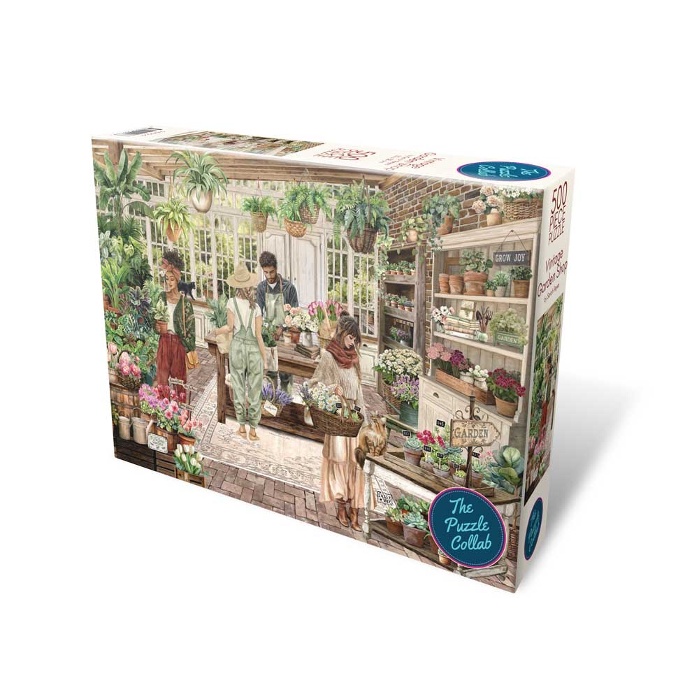 Vintage Garden Shop 500 piece puzzle box by Sarah Reyes