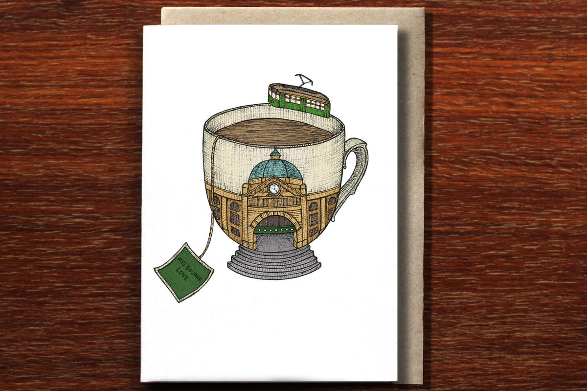 Teacup Melbourne Greeting Card
