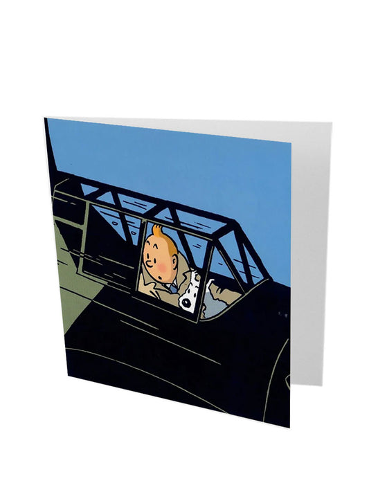 Tintin Greeting Cards - Dark Plane