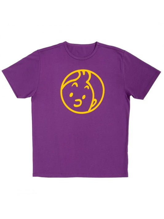 Adult T-shirt TIntin Face Purple