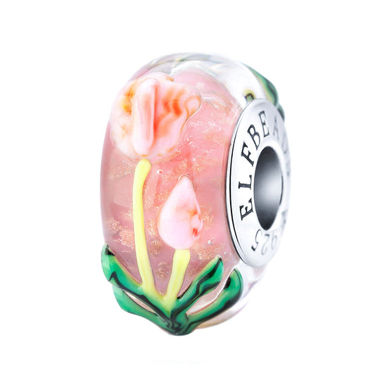Tulips from the Heart Glass Bead