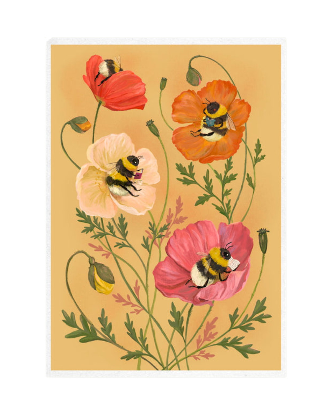 Art Print - Bumblebee Bibliophiles - wall art (A5)