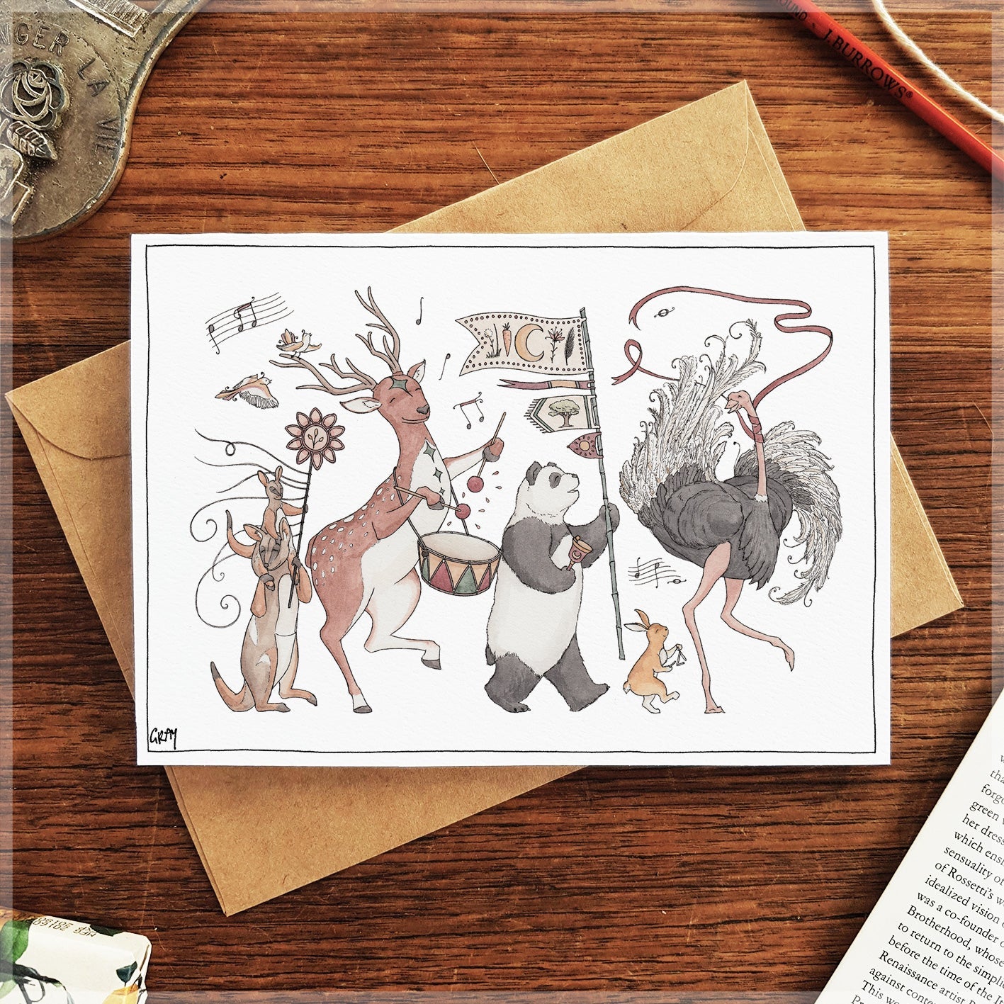 Autumn Parade - greeting card