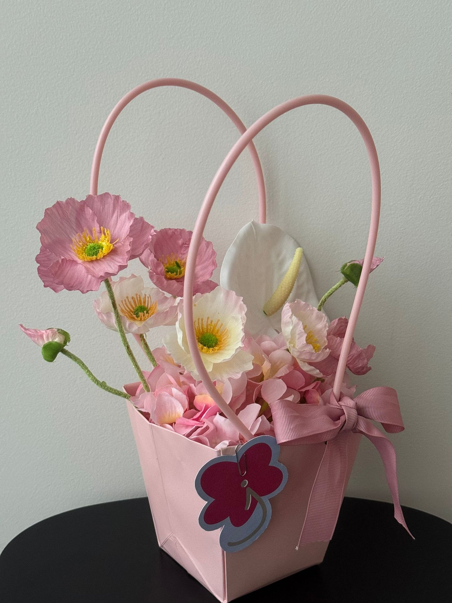 Pink Flower Bag Arrangement