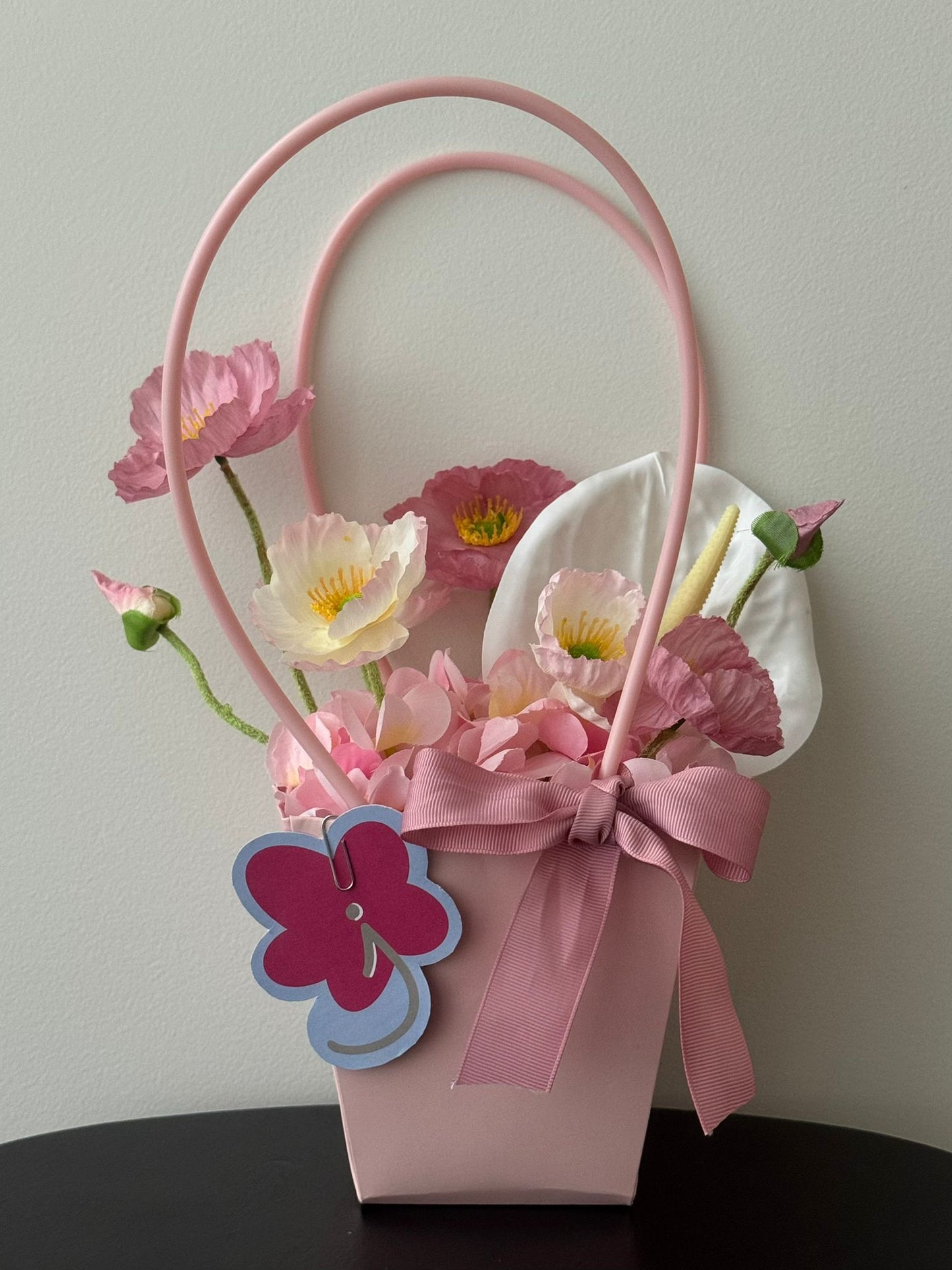 Pink Flower Bag Arrangement